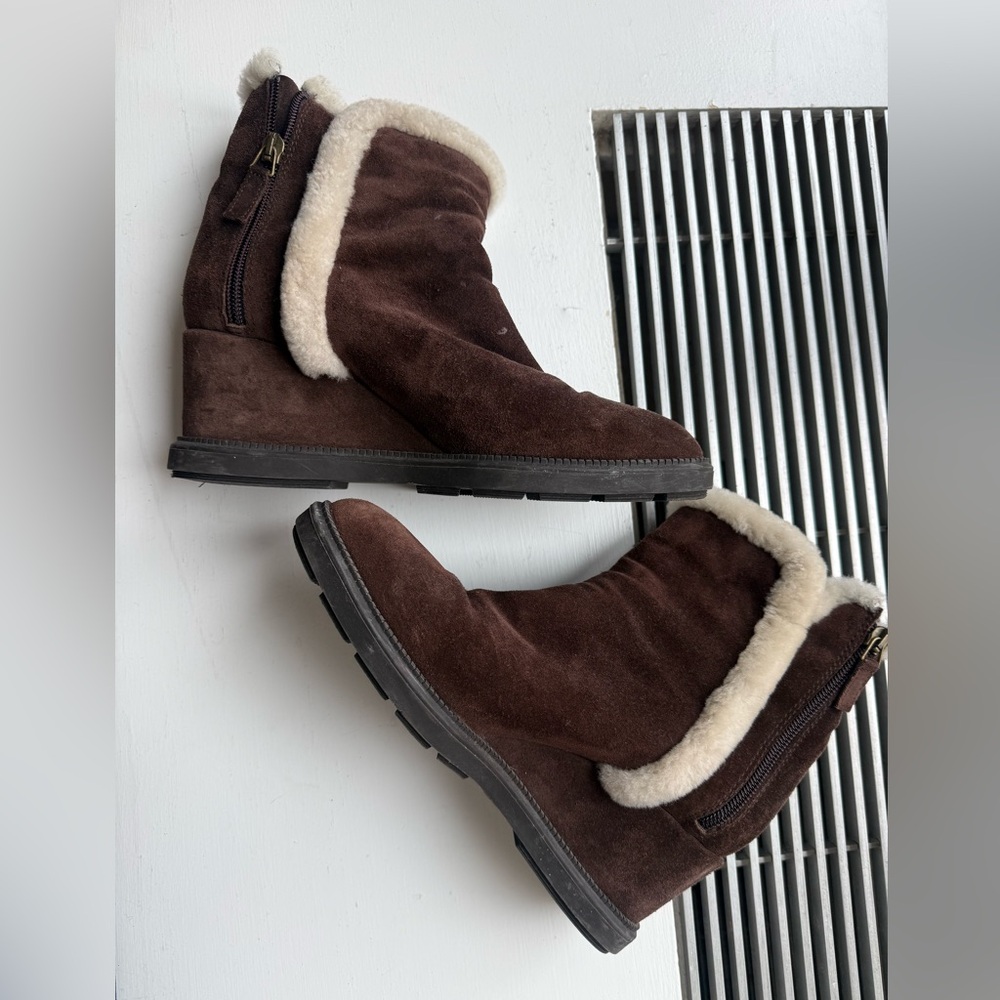 Aquatalia Dark Brown Suede Winter Boots